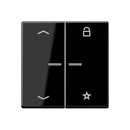 eNet push-button universal, with arrow symbols, with lens, Thermoplastic, black