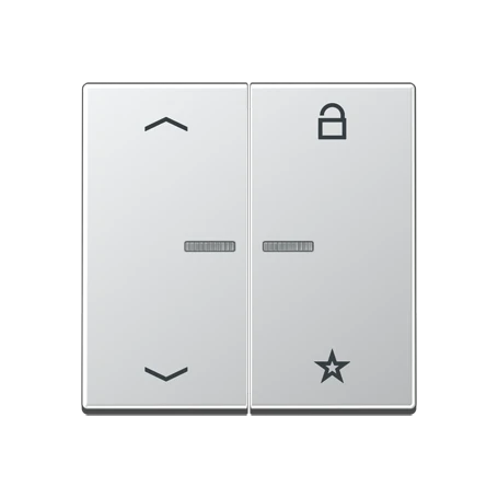 eNet push-button universal, with arrow symbols, with lens, aluminium