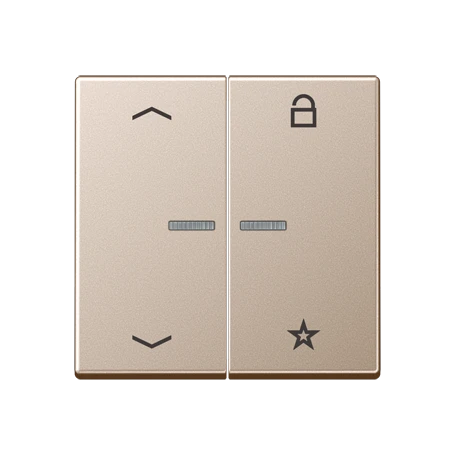 eNet push-button universal, with arrow symbols, with lens, champagne