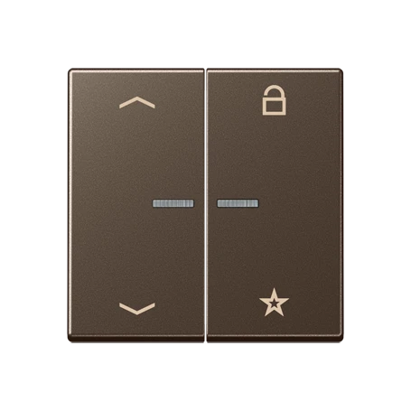 eNet push-button universal, with arrow symbols, with lens, mocha