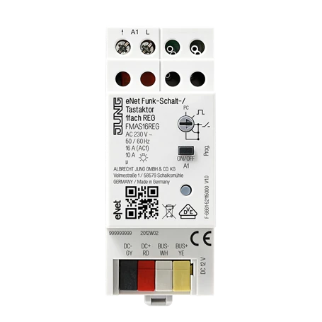 Actuador pulsador/de conmutación eNet 1 fase, montaje en carril DIN, 2 módulos