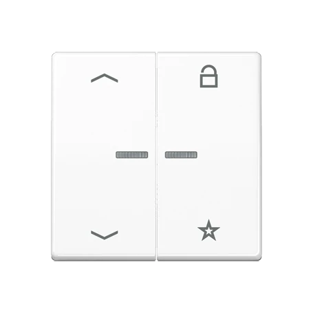 eNet push-button universal, with arrow symbols, with lens, white