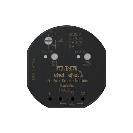 eNet radio switch/push-button actuator 2-gang mini