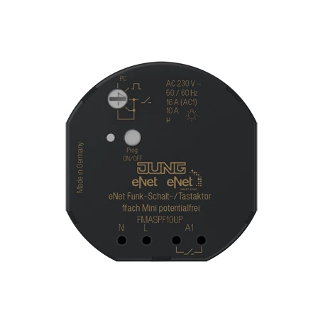 eNet radio switch/push-button actuator with floating contact, 1-gang mini