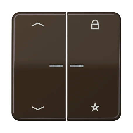 eNet Taster Universal 1fach, mit Pfeilsymbolen, mit Lichtleiter, braun