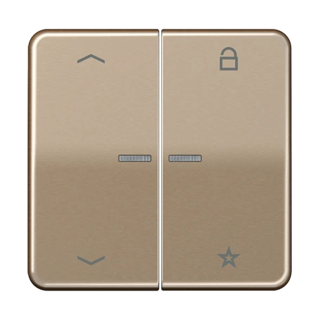 eNet Taster Universal 1fach, mit Pfeilsymbolen, mit Lichtleiter, gold-bronze