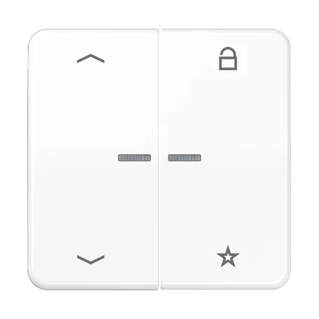 eNet push-button universal, with arrow symbols, with lens, white