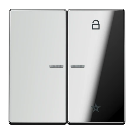 eNet push-button universal, with lens, chrome