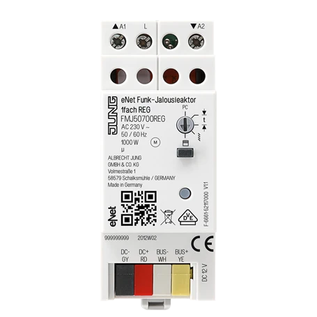 Actuador persianas eNet 1 fase, montaje en carril DIN, 2 módulos