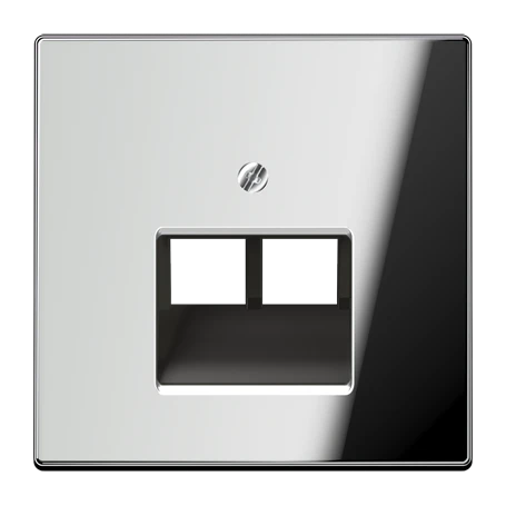 Centre plate for IAE/UAE sockets, 2 x 8-pole, chrome