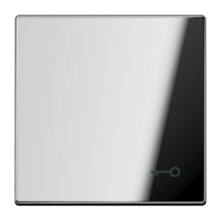 Schakelwip 1-voudig, Symbool "sleutel", glanzend chroom