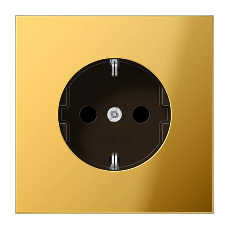 SCHUKO® socket, screw terminals, gold-coloured