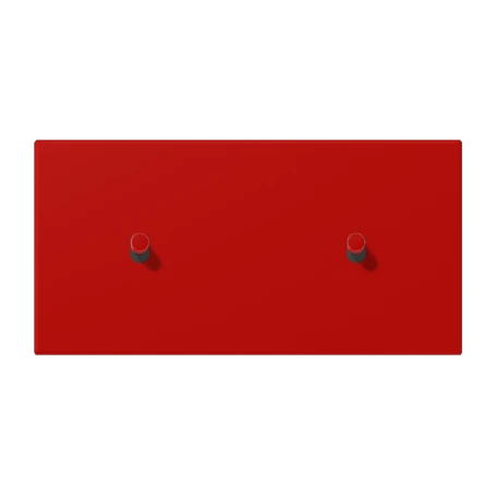 Centre plate with toggle lever "cylinder", 2 x 1 toggle lever, rouge vermillon 31 (32090)