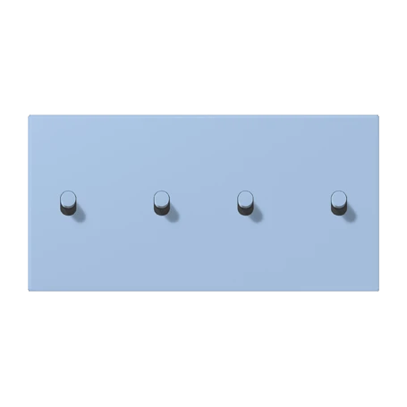 Centre plate with toggle lever "cylinder", 2 x 2 toggle levers, outremer moyen (32021)