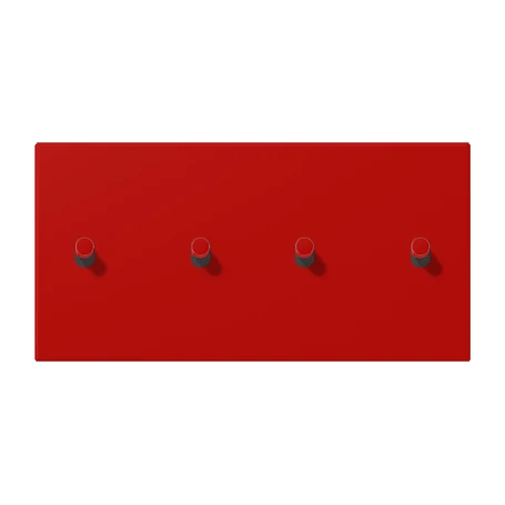 Centre plate with toggle lever "cylinder", 2 x 2 toggle levers, rouge vermillon 31 (32090)