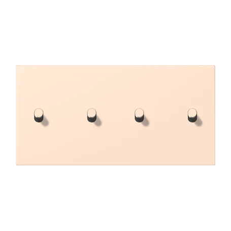 Centre plate with toggle lever "cylinder", 2 x 2 toggle levers, rose pâle (32091)