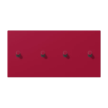 Centre plate with toggle lever "cylinder", 2 x 2 toggle levers, rouge carmin (32100)