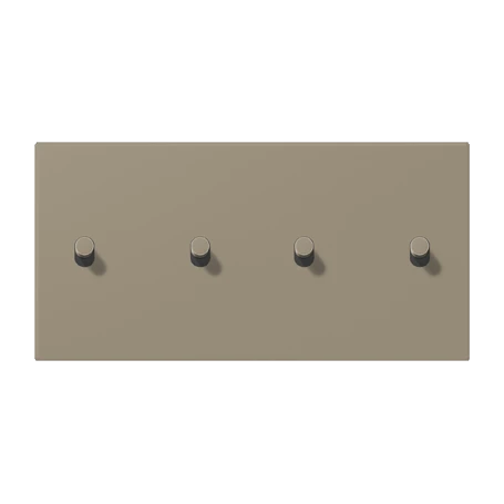 Centre plate with toggle lever "cylinder", 2 x 2 toggle levers, ombre naturelle moyenne (32141)