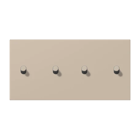 Centre plate with toggle lever "cylinder", 2 x 2 toggle levers, ombre naturelle claire (32142)