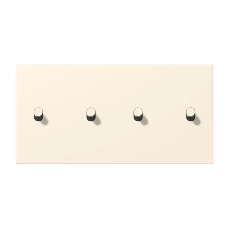 Centre plate with toggle lever "cylinder", 2 x 2 toggle levers, blanc ivoire (4320B)