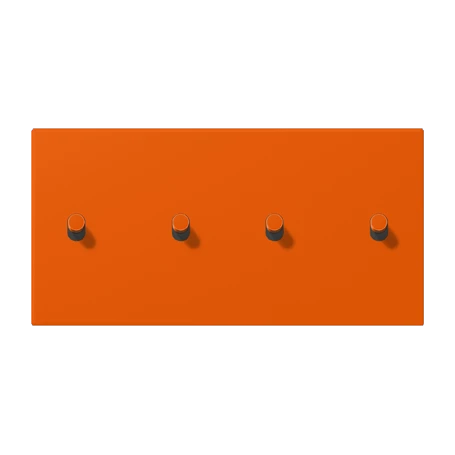 Centre plate with toggle lever "cylinder", 2 x 2 toggle levers, orange vif (4320S)