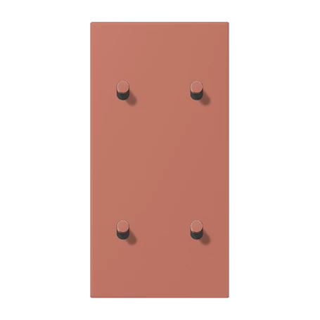 Centre plate with toggle lever "cylinder", 2 x 2 toggle levers, terre sienne brique (32121)