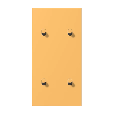 Centre plate with toggle lever "cylinder", 2 x 2 toggle levers, ocre jaune clair (4320L)