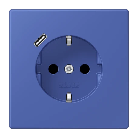 Enchufe SCHUKO® con cargador USB (JUNG Quick Charge®), Safety Plus, termoplástico lacado, bleu outremer 31
