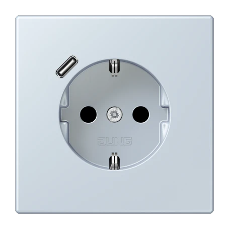 Enchufe SCHUKO® con cargador USB (JUNG Quick Charge®), Safety Plus, termoplástico lacado, outremer pale