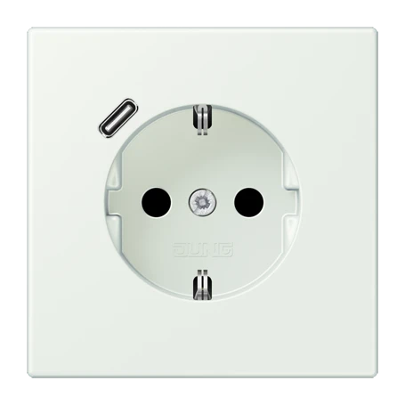 Enchufe SCHUKO® con cargador USB (JUNG Quick Charge®), Safety Plus, termoplástico lacado, outremer gris