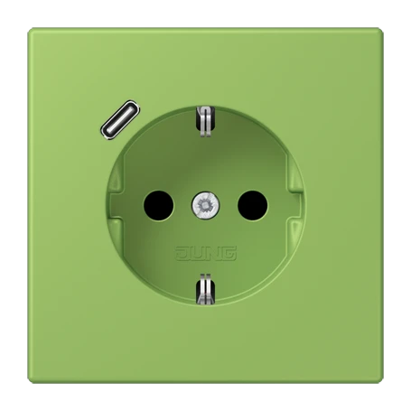 Enchufe SCHUKO® con cargador USB (JUNG Quick Charge®), Safety Plus, termoplástico lacado, vert 31