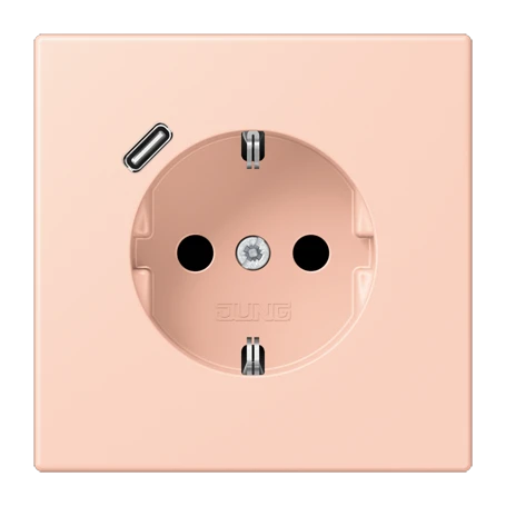 Enchufe SCHUKO® con cargador USB (JUNG Quick Charge®), Safety Plus, termoplástico lacado, l'ocre rouge clair