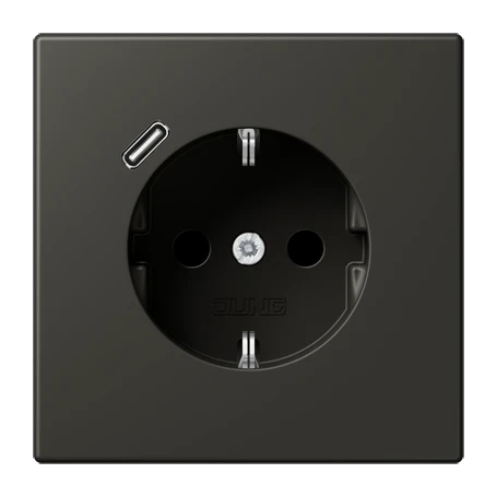 Enchufe SCHUKO® con cargador USB (JUNG Quick Charge®), Safety Plus, termoplástico lacado, ombre naturelle 59