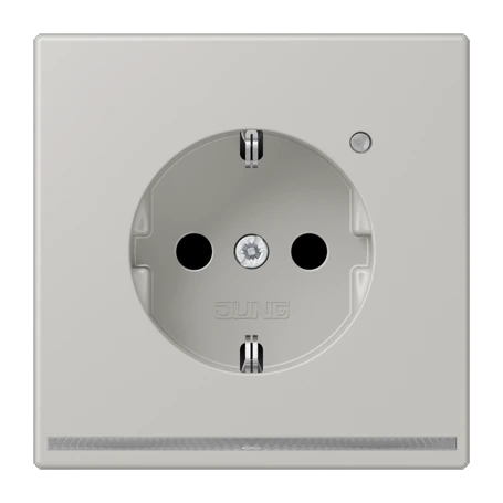 SCHUKO®-Steckdose mit LED-Orientierungslicht, Safety Plus, Duroplast lackiert, gris clair 31