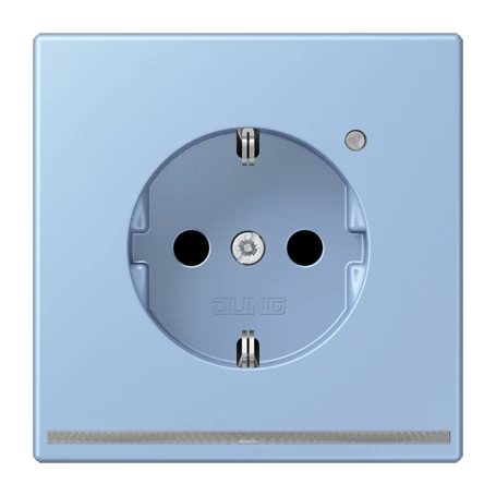 SCHUKO®-Steckdose mit LED-Orientierungslicht, Safety Plus, Duroplast lackiert, outremer moyen