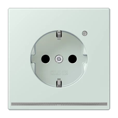 SCHUKO®-Steckdose mit LED-Orientierungslicht, Safety Plus, Duroplast lackiert, céruléen pale