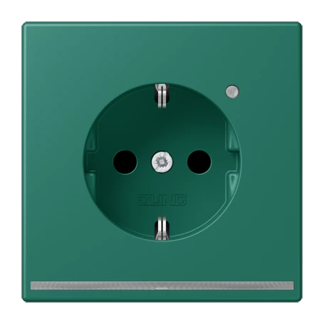 SCHUKO®-Steckdose mit LED-Orientierungslicht, Safety Plus, Duroplast lackiert, vert anglais