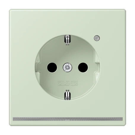 SCHUKO®-Steckdose mit LED-Orientierungslicht, Safety Plus, Duroplast lackiert, vert anglâis pale