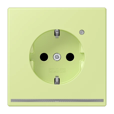 SCHUKO®-Steckdose mit LED-Orientierungslicht, Safety Plus, Duroplast lackiert, vert jaune clair
