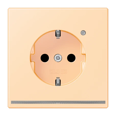 SCHUKO®-Steckdose mit LED-Orientierungslicht, Safety Plus, Duroplast lackiert, ocre