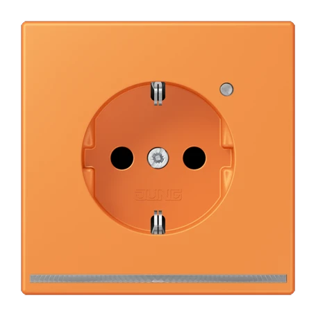 SCHUKO®-Steckdose mit LED-Orientierungslicht, Safety Plus, Duroplast lackiert, orange clair