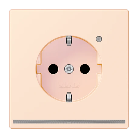 SCHUKO®-Steckdose mit LED-Orientierungslicht, Safety Plus, Duroplast lackiert, orange pâle