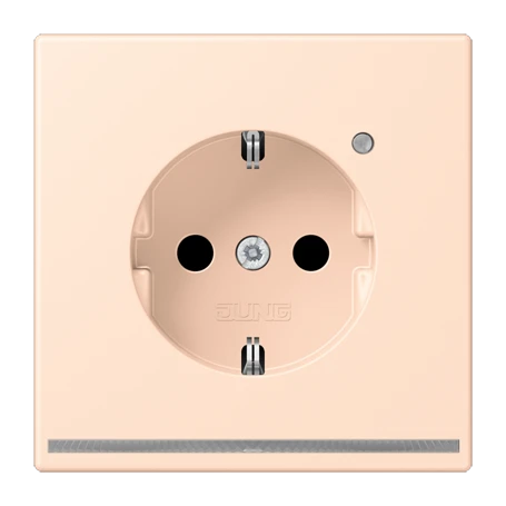 SCHUKO®-Steckdose mit LED-Orientierungslicht, Safety Plus, Duroplast lackiert, rose pâle