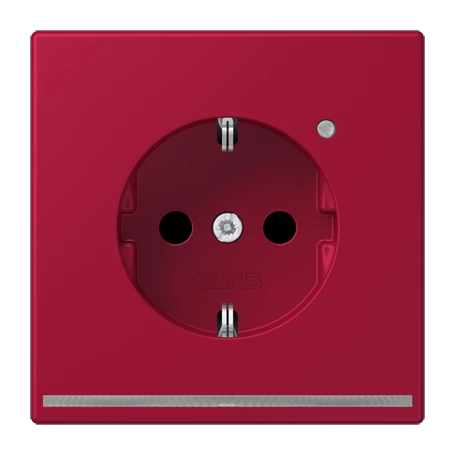 SCHUKO®-Steckdose mit LED-Orientierungslicht, Safety Plus, Duroplast lackiert, rouge carmin
