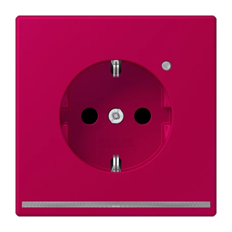 SCHUKO®-Steckdose mit LED-Orientierungslicht, Safety Plus, Duroplast lackiert, rouge rubia