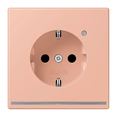 SCHUKO®-Steckdose mit LED-Orientierungslicht, Safety Plus, Duroplast lackiert, rose clair