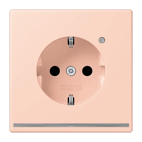 SCHUKO®-Steckdose mit LED-Orientierungslicht, Safety Plus, Duroplast lackiert, l'ocre rouge clair