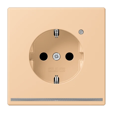 SCHUKO®-Steckdose mit LED-Orientierungslicht, Safety Plus, Duroplast lackiert, terre sienne claire 31