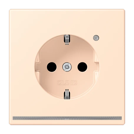 SCHUKO®-Steckdose mit LED-Orientierungslicht, Safety Plus, Duroplast lackiert, terre sienne pâle
