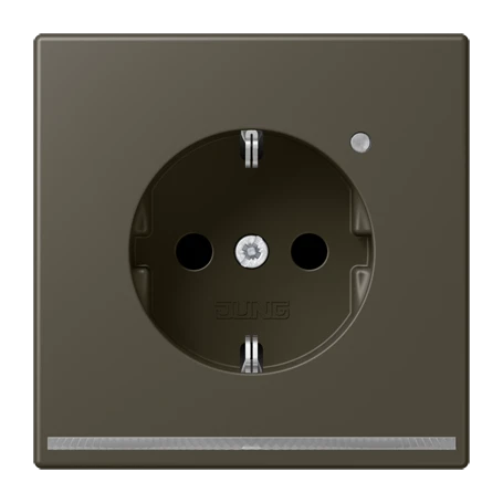 SCHUKO®-Steckdose mit LED-Orientierungslicht, Safety Plus, Duroplast lackiert, ombre naturelle 31